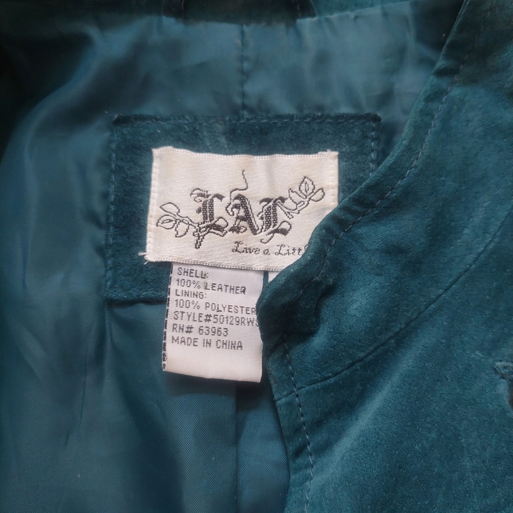 Turquoise button up jacket - Picture 2 of 6